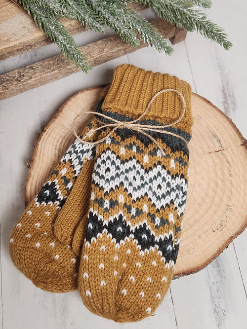 The Winter Wanderer Mittens - Mustard