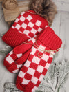 The Red & Pink Color Pop Check Mittens