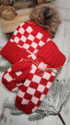 The Red & Pink Color Pop Check Mittens