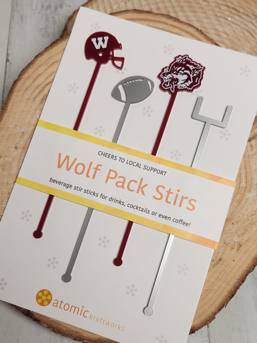 Winneconne Wolves Acrylic Stir Sticks
