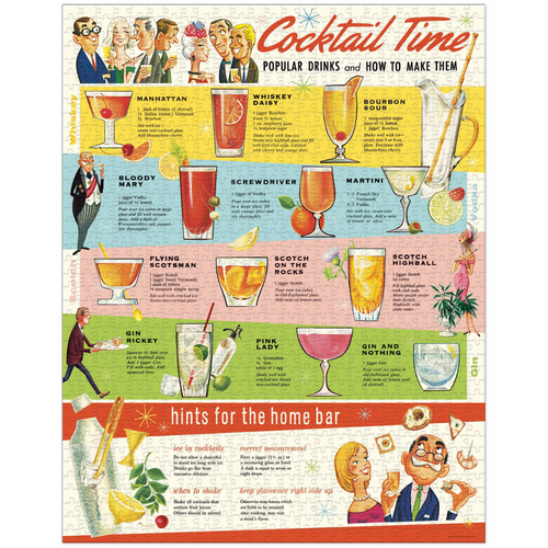Cavallini 1000 pc. Puzzle - Cocktails