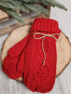 Red Cable Knit Mittens