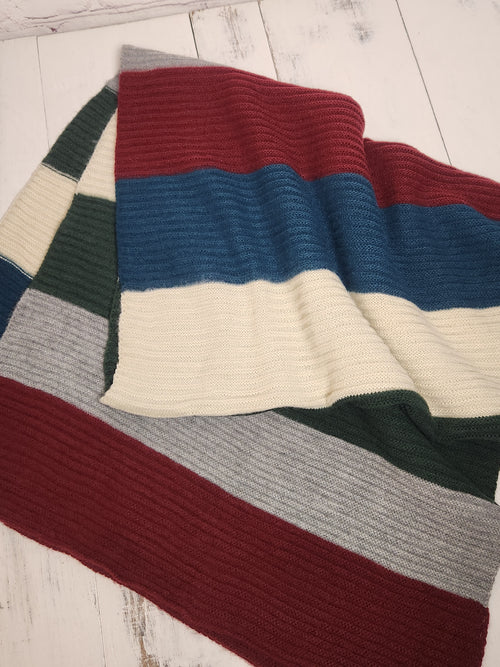 Colorblock Cozy Ribbed Scarf - Winter Woods
