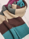 Colorblock Cozy Ribbed Scarf - Fireside Berry