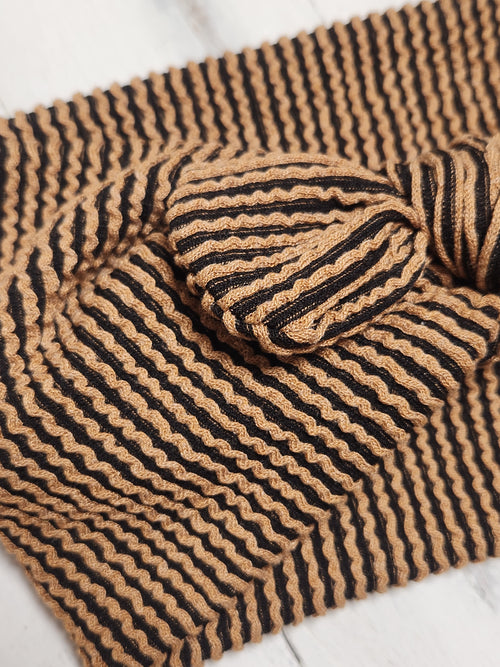 Brown & Black Textured Faux Bow Headband