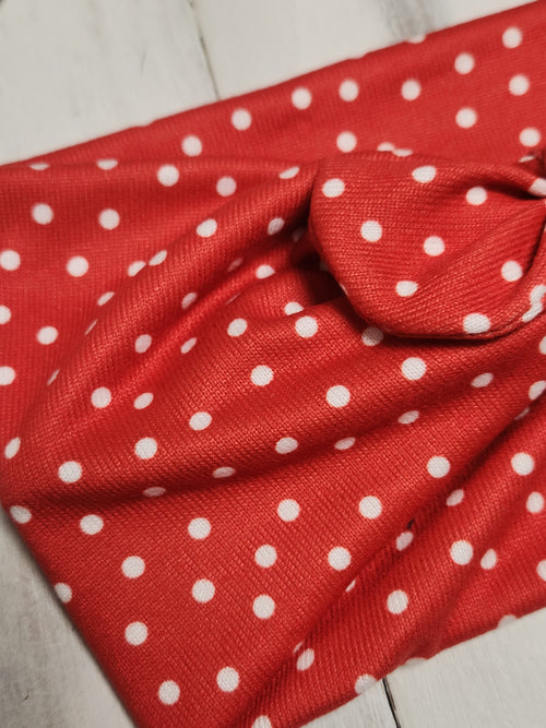 Red Polka Dot Faux Bow Headhug