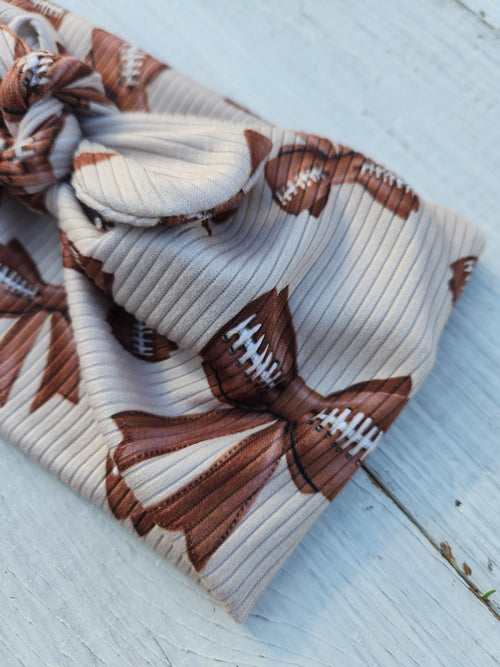 Football Bow Faux Bow Headhug