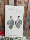 Silver Leaf Handmade Clay Earrings