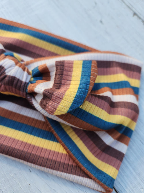 Vintage Stripe Faux Bow Headhug