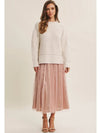 Blush Whimsy Sequin Tulle Midi Skirt