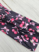Bows + Cherries Faux Bow Headhug