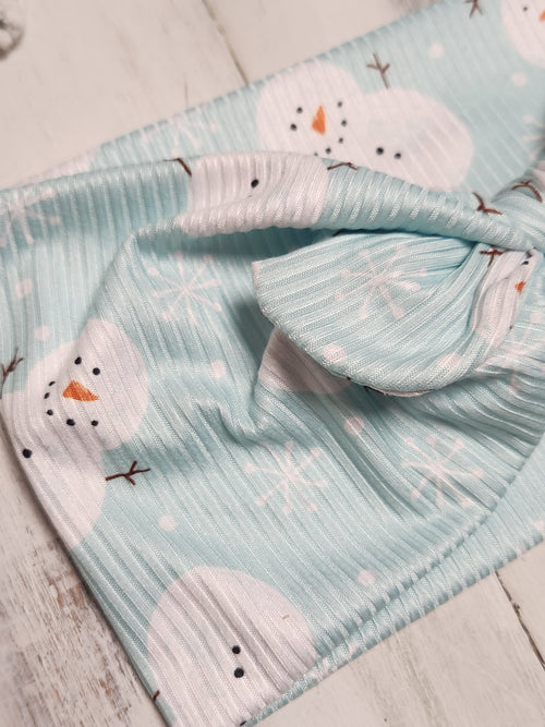 Snowman Faux Bow Headhug