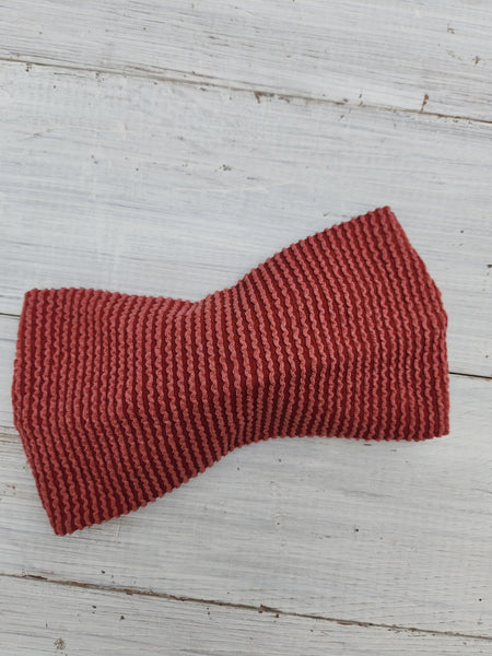 Dark Rust Textured Faux Bow Headhug – Compass Boutique