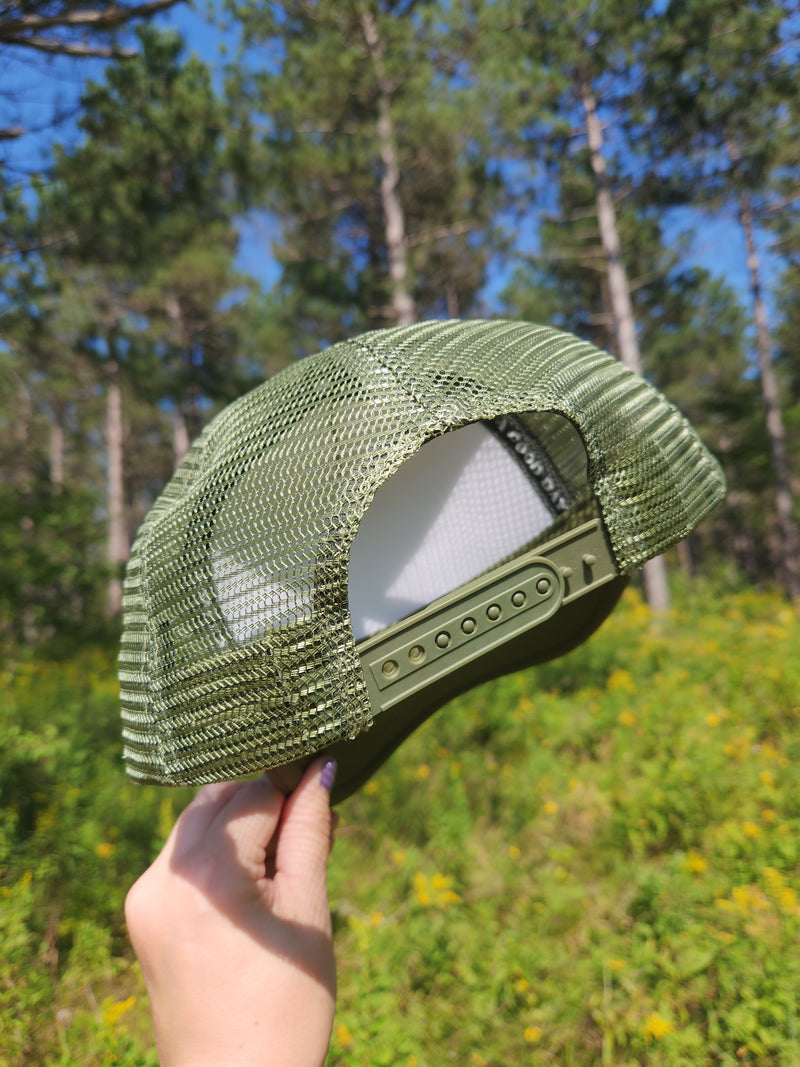 Really Busy Dilly Dallying | Foam Trucker Hat | Bubble Letters - Olive