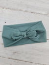 Sage Textured Faux Bow Headhug