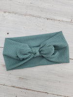 Sage Textured Faux Bow Headhug