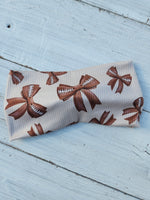 Football Bow Faux Bow Headhug