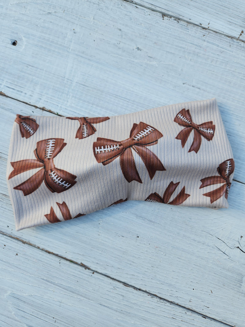 Football Bow Faux Bow Headhug