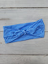 Headhug - Blue Gingham Faux Bow