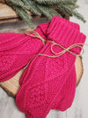 Pink Cable Knit Mittens