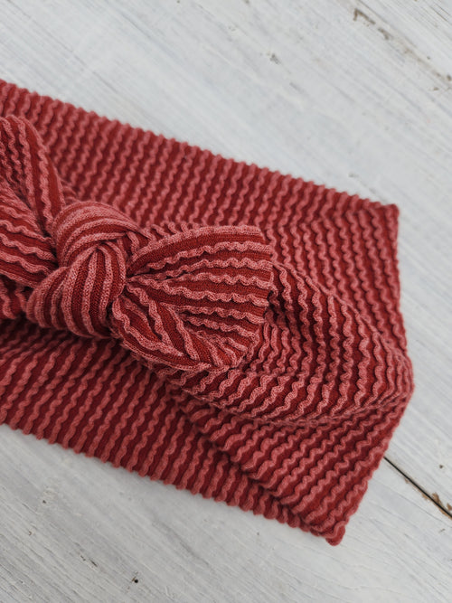 Dark Rust Textured Faux Bow Headhug