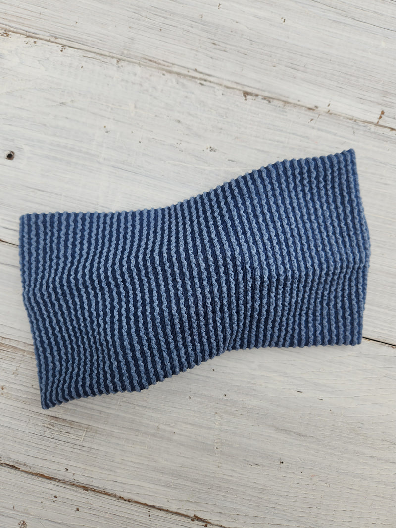 Navy Textured Faux Bow Headhug