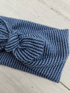 Navy Textured Faux Bow Headhug