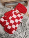 The Red & Pink Color Pop Check Mittens