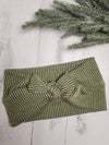 Olive Texture Faux Bow Headhug
