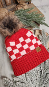 The Red & Pink Color Pop Check Beanie Hat