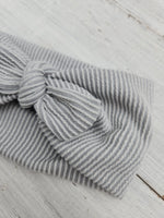Grey Textured Faux Bow Headhug