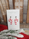 Candy Cane Handmade Clay Earrings