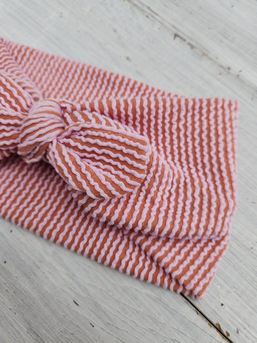 Light Rust Textured Faux Bow Headhug