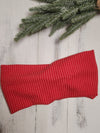 Christmas Red Textured Faux Bow Headhug
