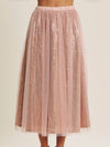 Blush Whimsy Sequin Tulle Midi Skirt