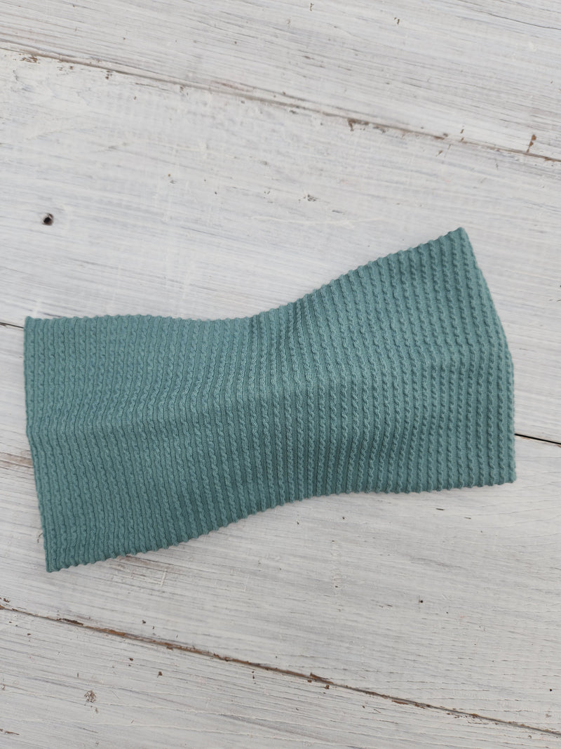 Sage Textured Faux Bow Headhug
