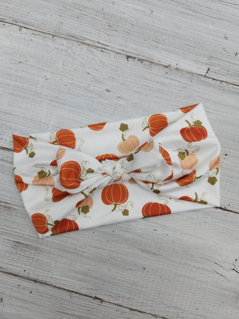 Pumpkin Faux Bow Headhug
