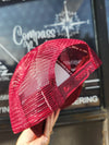 Smile Face | Foam Trucker Hat | Bubble Letters - Maroon & Pink