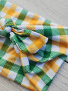 Green Checkered Faux Bow Headhug