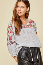 Corrientes Babydoll Embroidered Top