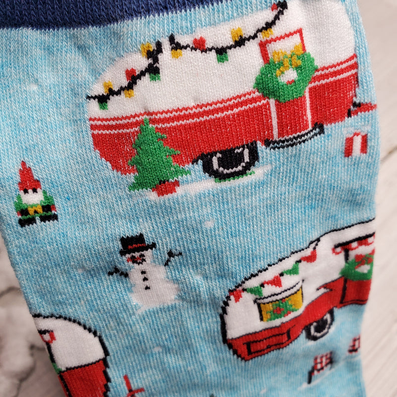 Christmas Camper Crew Socks - Women