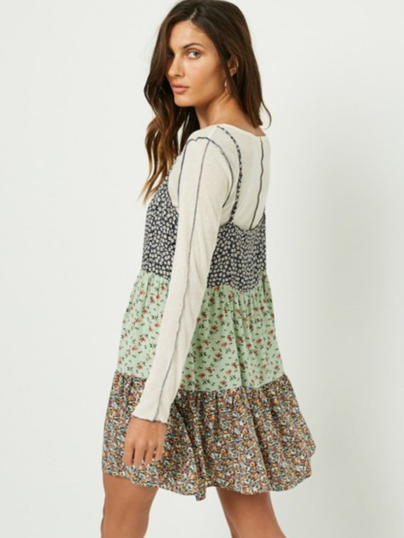 Bonao Floral Tiered Silhouette Dress