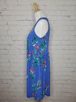 Roseau Tropical Print V-Neck Dress