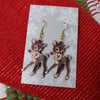 Vintage Deer Wood Earrings