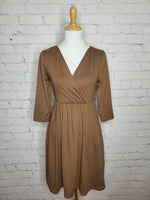 Cairo Buttery Soft V-Neck 3/4 Sleeve Dress