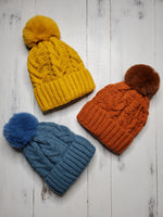 Caguas Cable Knit Thermal Lined Beanie Hat - 3 Colors