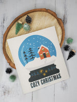Cozy Christmas Snow Globe Swedish Dishcloth