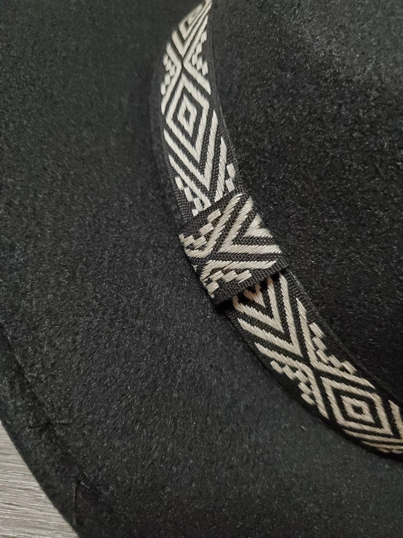 Aztec Print Strap Panama Hat