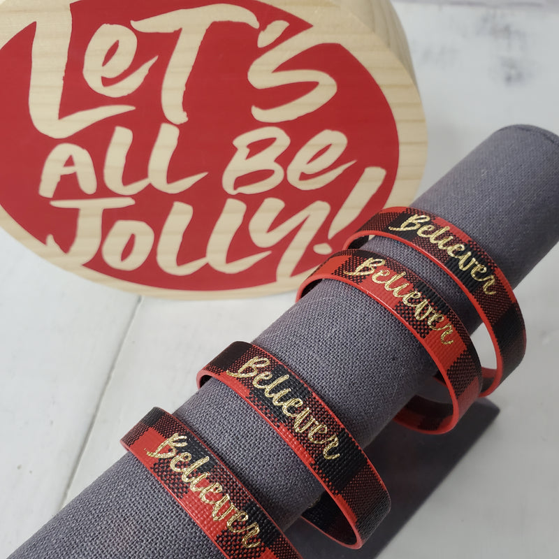 "Believer" Buffalo Plaid Bracelet