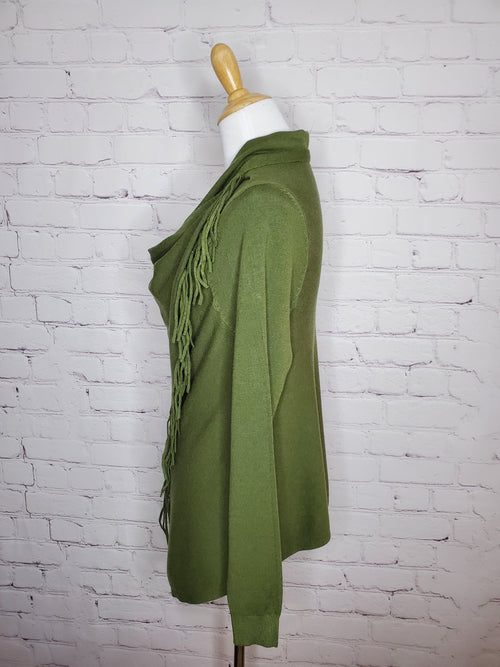 Bonito Fringe Cardigan - Chive